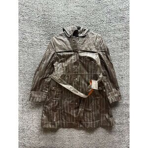 Orla Kiely Cutlery Printed Laminated Cotton Waterproof Rain Jacket Womens Size 3
